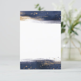 Invitation Budget vierge mariage coups de pinceau bleus et or