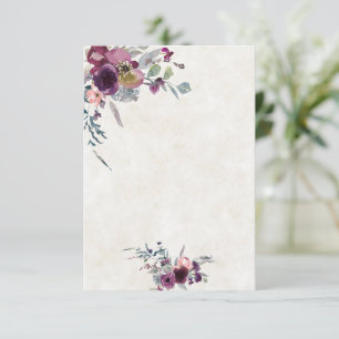 Invitation Budget vierge mariage floral bordeaux et rose 