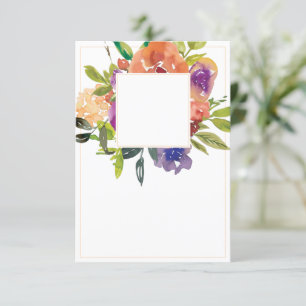 Invitation Budget vierge Mariage floral orange et violet 