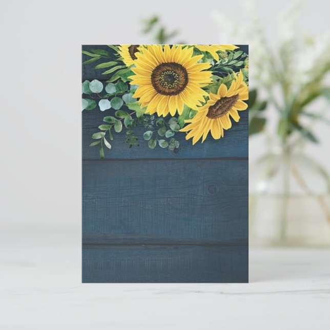 Invitation Budget vierge Mariage tournesols campagne  (Debout devant)