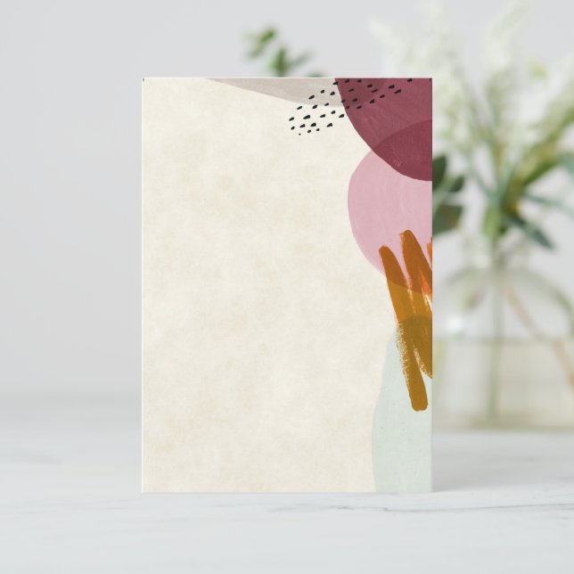 Invitation Budget vierge Peinture de style moderne mariage  (Debout devant)