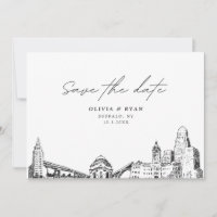 Buffalo NY Wedding Save the Date Modern