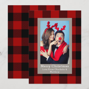 Invitation Buffalo Plaid Motif Modèle photo personnalisé