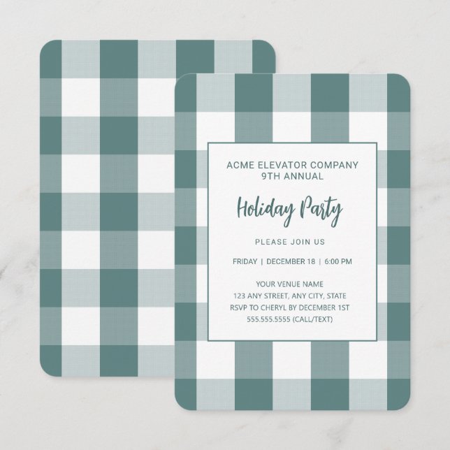 Invitation Buffalo Turquoise moderne Vérifier l'invitation de (Devant / Derrière)