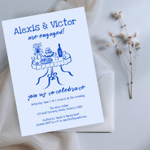 Invitation Buffet blanc DInner personnalisation de l'engageme