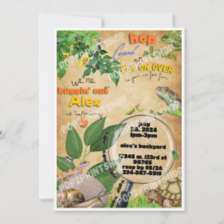 Invitation Buggin out Bug Hunt Boys Anniversaire Fête Invitat