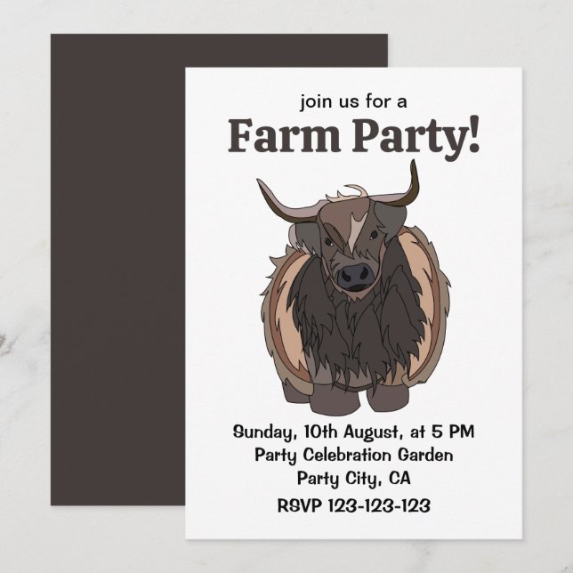 Invitation Bull Cattle (Devant / Derrière)