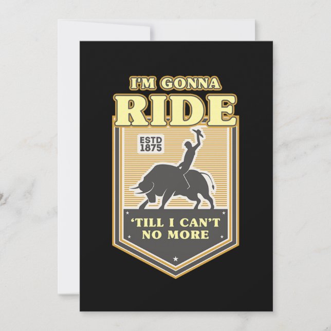 Invitation Bull Rider Cowboy Pays Western Rider Rodeo Cadeau (Devant)
