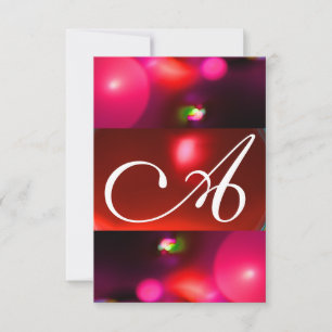 Invitation BULLE DE QUANTUM MONOGRAMME rouge noir rose rsvp