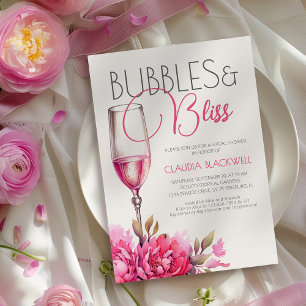 Invitation Bulles Bliss Magenta Champagne Fête des mariées