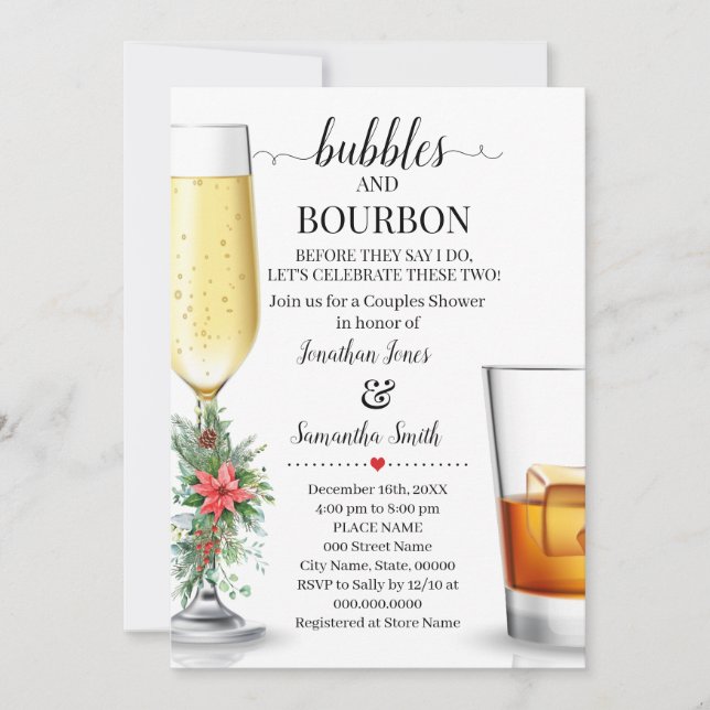 Invitation Bulles & Bourbon avant que je ne les couples douch (Devant)