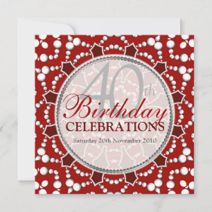 Invitation Bulles d'Anniversaire Célébrations Red+White Invit