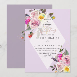 Invitation Bulles de Champagne Rose pastel aquarelle Roses