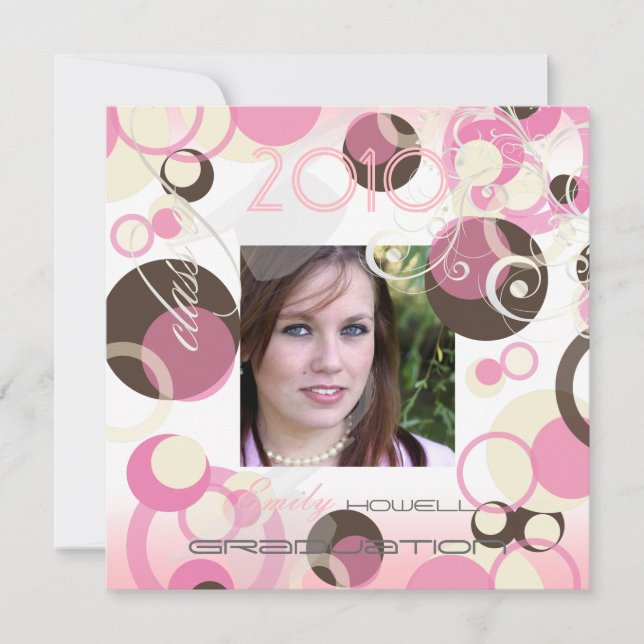 Invitation Bulles de morue/Swirls/Damask/Graduations (Devant)