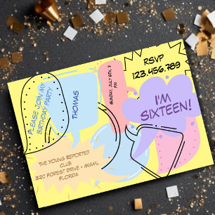 Invitation Bulles de texte de bande dessinée pour l'anniversa