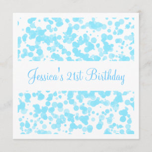 Invitation Bulles et blanc bleus de fête d'anniversaire