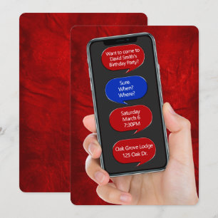 Invitation Bulles textuelles pour la fête d'anniversaire en c