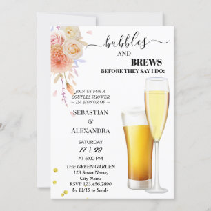 Invitation Bulles vertes et brasse Couples Douche