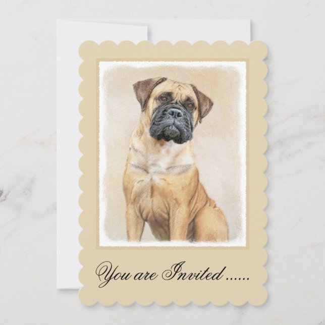 Invitation Bullmastiff Peinture - Joli chien d'origine art (Devant)