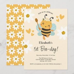 Invitation Bumble Bee 1er fête d'anniversaire