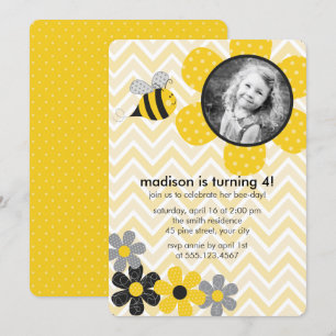 Invitation Bumble Bee Anniversaire de enfant Party