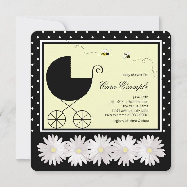 Invitation Bumble Bee Baby shower (Devant)