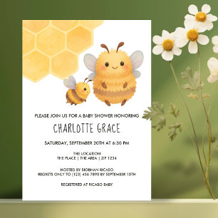 Invitation Bumble Bee Baby shower personnalisé
