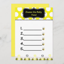 Bumble Bee devine le jeu du Baby shower alimentair