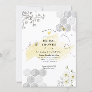 Invitation Bumble Bee Floral Fête des mariées