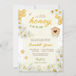 Invitation Bumblebee Bee Baby shower Little Honey Sweet Daisy