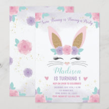 Bunny Anniversaire Invitation, Bunny Anniversaire