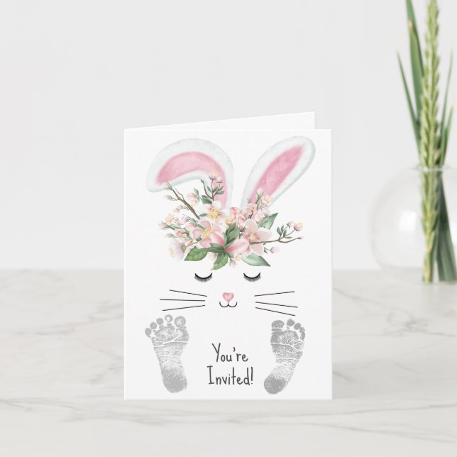 Invitation Bunny Baby Girl Douche (Devant)