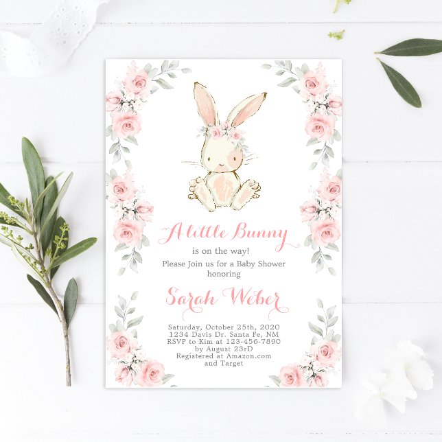 Invitation Bunny baby shower fille (Créateur téléchargé)