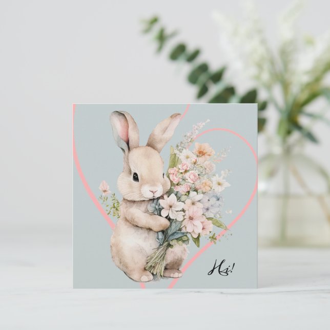 Invitation Bunny & Bouquet  (Debout devant)