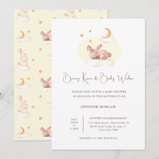 Invitation Bunny Dreams Baby shower neutre
