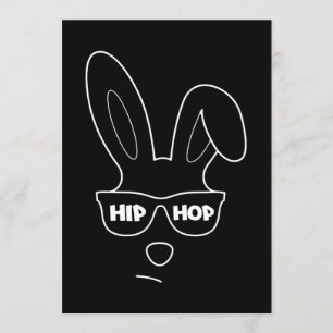 Invitation Bunny Hip hop De Pâques Avec Lunettes De Soleil Dr