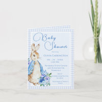 Bunny Rabbit Baby shower bleu
