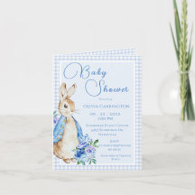 Bunny Rabbit Baby shower bleu