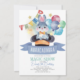 Invitation Bunny Rabbit Magicien Magicien Spectacle Garçon An