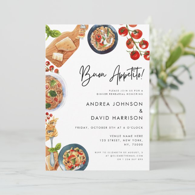 Invitation Buon Appetito ! Dîner de répétition des pâtes ital (Debout devant)
