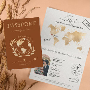 Invitation Burange Mariage Destination Passport World