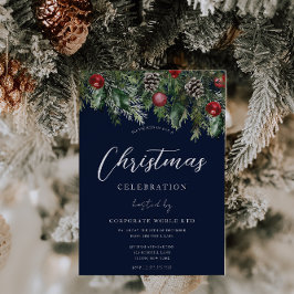 Invitation Bureau bleu Entreprise Noël