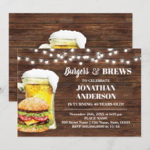 Burger Rustique & Brews Adultes Anniversaire