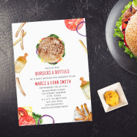 Burgers et bouteilles Baby shower Hamburger
