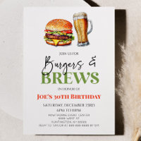 Burgers et brasses Bière Verre fête d'anniversaire