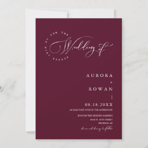 Invitation Burgundy Arch QR Code Mariage Photo