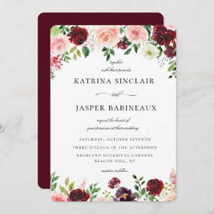 Invitation Burgundy Blush FlorMariage