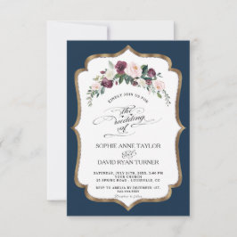 Invitation Burgundy Blush Ivory Florom Gold Mariage