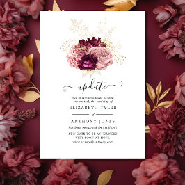 Invitation Burgundy, Blush Pink et Gold Mariage mise à jour