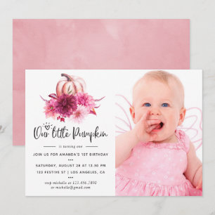 Invitation Burgundy et Blush Automne Automne Citrouille Anniv